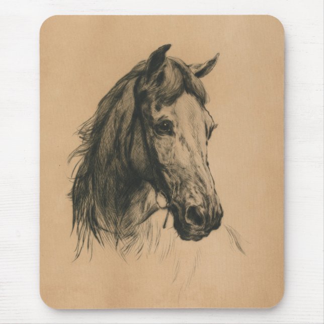 Pferdekopf (von Heywood Hardy) Mousepad (Vorne)
