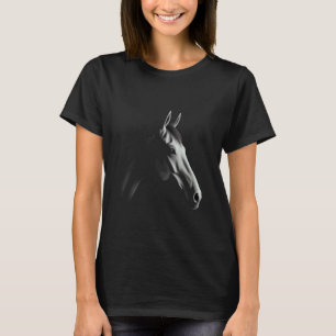 Pferdekopf Wildtier Reiter Kunst T-Shirt