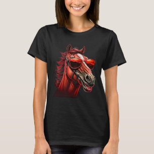 Pferdeköpfe Humorvolle Sonnenbrillen T-Shirt