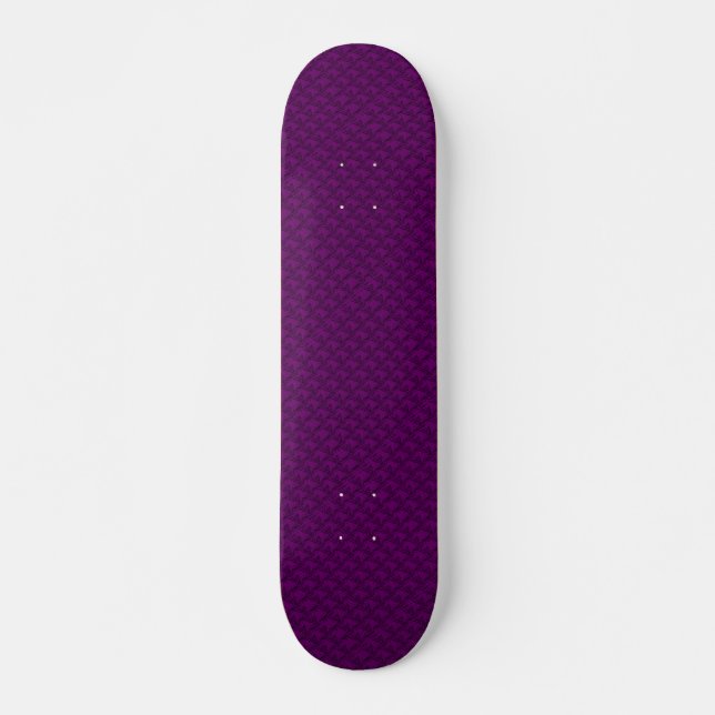 Pferdeköpfe in roter violetter Artdeco Skateboard (Vorne)