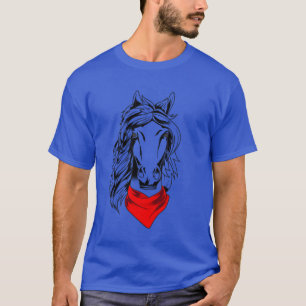 Pferdekopfkunst mit Bandana Reitsport Lover T-Shirt