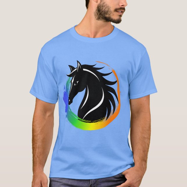 Pferdekopfring lustig T-Shirt (Vorderseite)