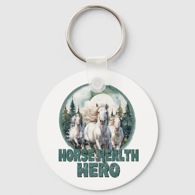 Pferdekrankenheld, Vintages Pferdeweih Schlüsselanhänger (Vorderseite)