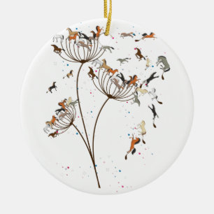 Pferdekronenreiten für Pferde im Lauf Keramik Ornament