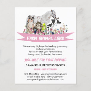Pferdekuh Schafhund Katze Bird Animal Pet Services Flyer