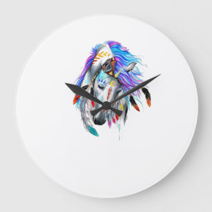 Pferdekunst Große Wanduhr