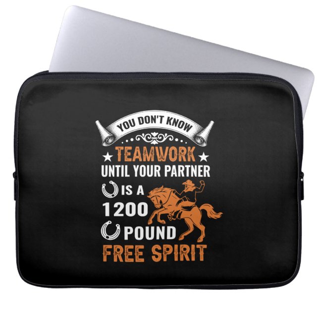Pferdekunst Sie kennen Teamwork nicht Laptopschutzhülle (Vorderseite)