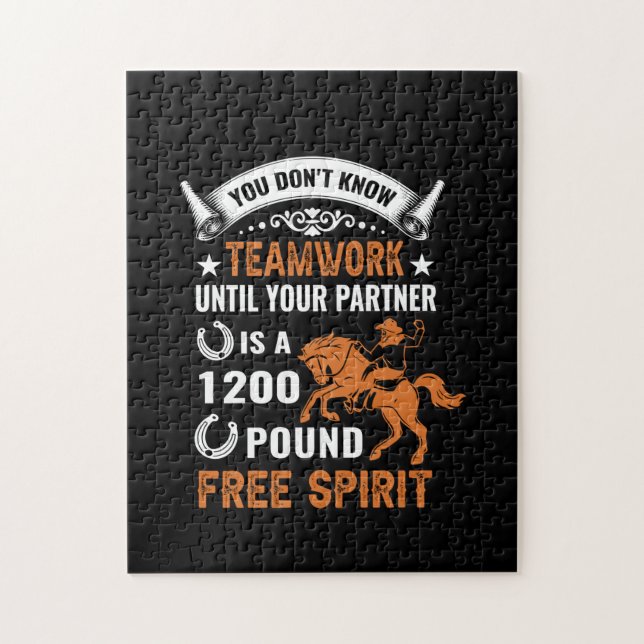 Pferdekunst Sie kennen Teamwork nicht Puzzle (Vertikal)