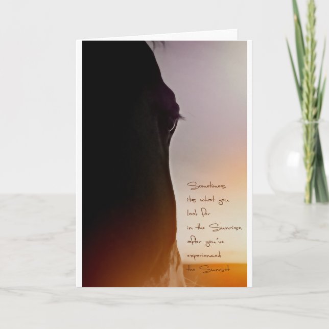 Pferdekunst und inspirieren Zitat Karte (Vorderseite)