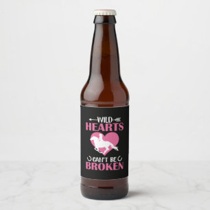 Pferdekunst Wilde Herzen können nicht zerbrochen w Bierflaschenetikett