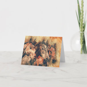 Pferdekünstlerisches Aquarell malend dekorativ Karte