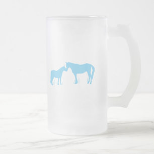 Pferdeküsse (Aqua) Mattglas Bierglas