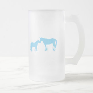 Pferdeküsse (Aqua) Mattglas Bierglas