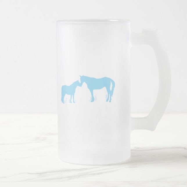 Pferdeküsse (Aqua) Mattglas Bierglas (Rechts)