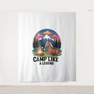 Pferdelager wie ein Camping Wandteppich