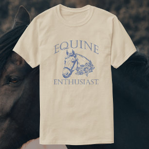 Pferdeliebhaber   Blaues Vintage-Pferd T-Shirt