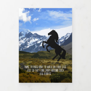 Pferdeliebhaber Mein Pferd Ist Mein Großes Herz Dreifach Gefaltete Urlaubskarte