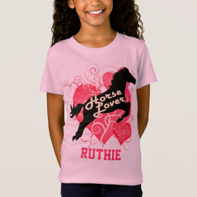 Pferdeliebhaber-personalisiertes Ruthie T-Shirt (Vorderseite)