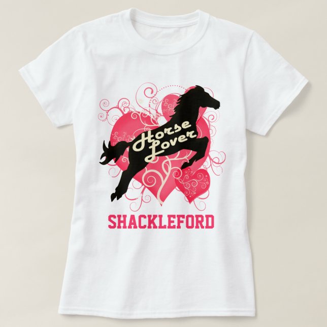 Pferdeliebhaber personalisiertes Shackleford T-Shirt (Design vorne)