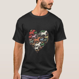 Pferdeliebhaber Pferde Herz Pferdereiter Bauernhof T-Shirt