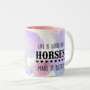Pferdeliebhaber, Reitsportgeschenk, Pferdereiten G Zweifarbige Tasse