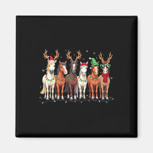 Pferdeliebhaber Santa Hut Weihnachten Xmas Feierta Magnet