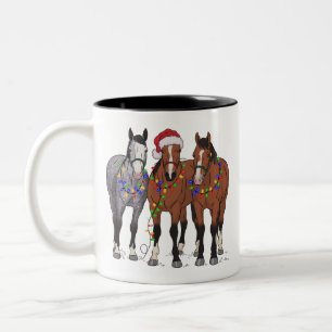 Pferdeliebhaber Weihnachten Tierfarm Tierliebhaber Zweifarbige Tasse