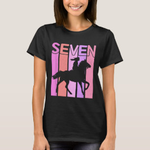 Pferdemädchen 7. Geburtstag Reiten 7 Jahre alt T-Shirt