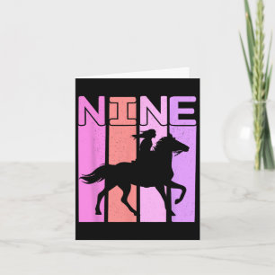 Pferdemädchen 9. Geburtstag Reiten 9 Jahre alt Karte