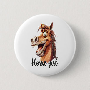 Pferdemädchen Button