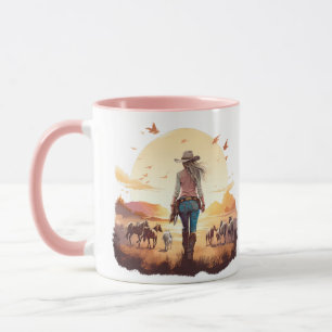 Pferdemädchen Cowgirl Pferdeliebhaber Wüstenunterg Tasse
