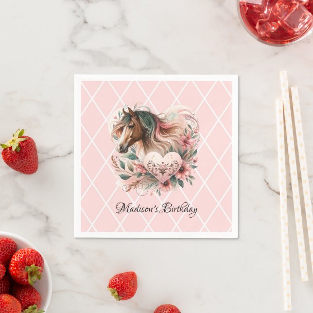 Pferdemädchen Geburtstag  Serviette (Beispiel)