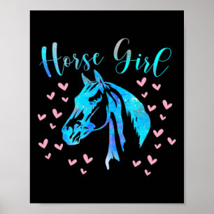 Pferdemädchen Herz Reitsportler Teen Kinder Frauen Poster
