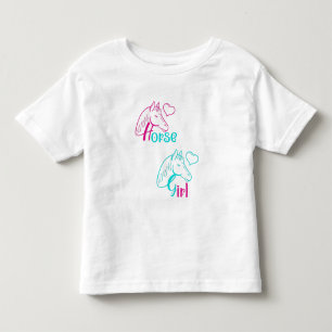 Pferdemädchen in Rosa und Türkis Kleinkind T-shirt