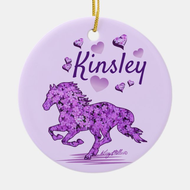 Pferdemädchen, Keramik Ornament (Vorne)