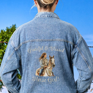 Pferdemädchen Personalisierte Jeans Jeansjacke