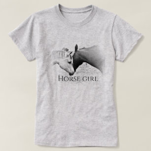 Pferdemädchen - Persönlich - Schwarz-Weiß-T - S T-Shirt
