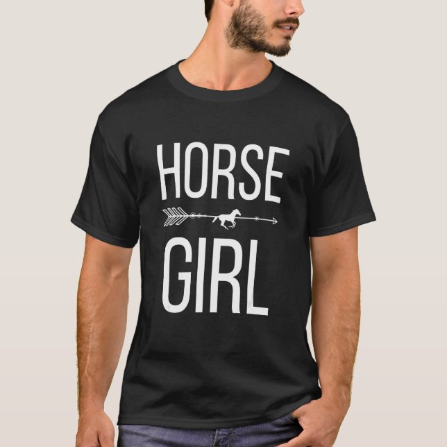 Pferdemädchen Pferde Grafikdesign T-Shirt (Vorderseite)