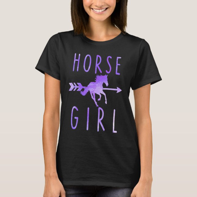 Pferdemädchen Reiten Reiter Pferd T-Shirt (Vorderseite)