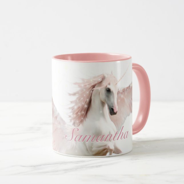 Pferdemädchen Rosa Pegasus Tasse (VorderseiteRechts)