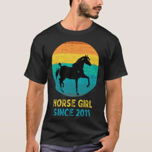 Pferdemädchen seit 2011 Cool Retro abgenutztes Aus T-Shirt