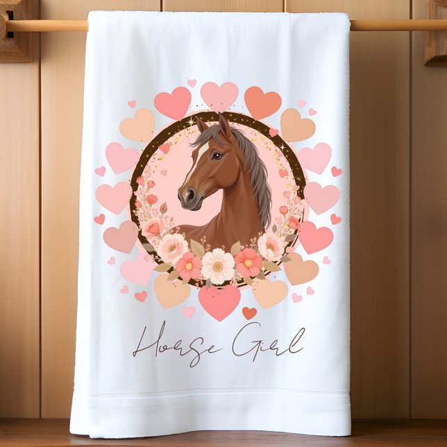 Pferdemädchen Valentinstag Geschirrtuch (Celebrate in style with this charming birthday invitation featuring a beautiful horse design. 
)