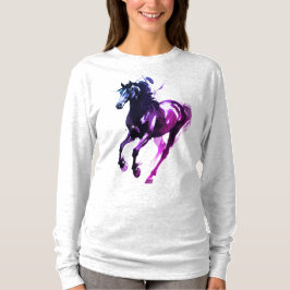 Pferdemalerei Langarm Oberteil T-Shirt