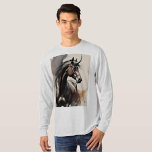 Pferdemalerei Langarm Oberteil T-Shirt