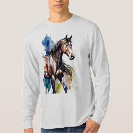 Pferdemalerei Langarm Oberteil T-Shirt