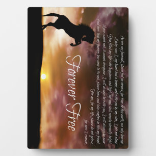 PferdeMemorial mit originalem spirituellen Gedicht Fotoplatte