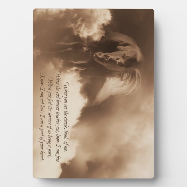 PferdeMemorial mit originalem spirituellen Gedicht Fotoplatte (Vorderseite)