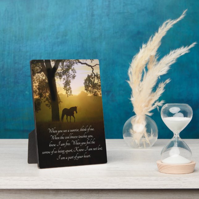 PferdeMemorial mit spirituellem Gedicht Fotoplatte (Seite)