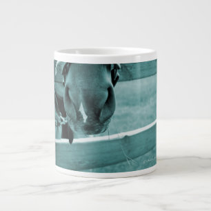 Pferdemündung mit Heuzaunblau Jumbo-Tasse