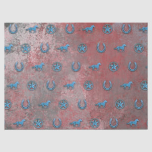 Pferdemuster (Rot, weißes u. Blaue) Seidenpapier